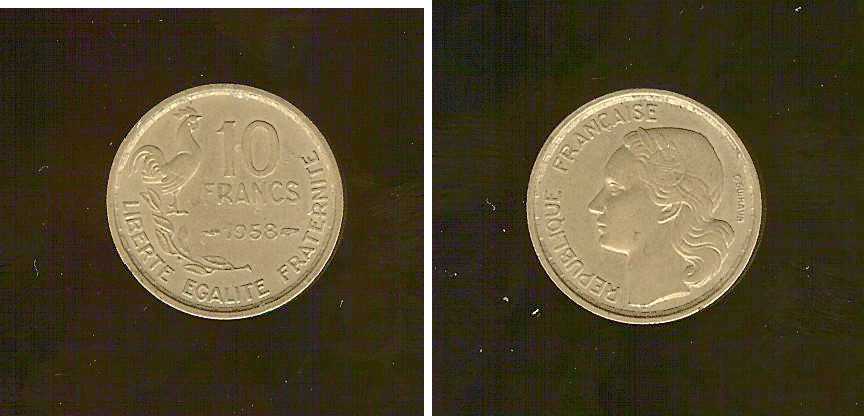10 francs Guiraud 1958 AU+
